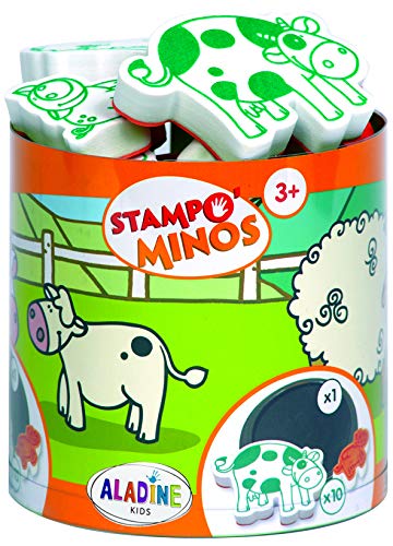 Aladine- Stampo Minos 10 Tampons Animaux...