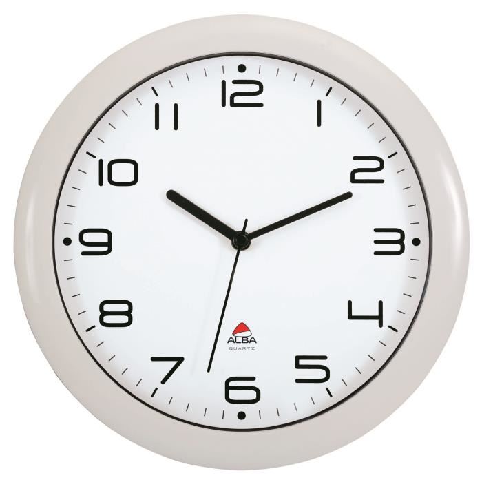 Alba Horloge Silencieuse 30cm Quartz - Blanc