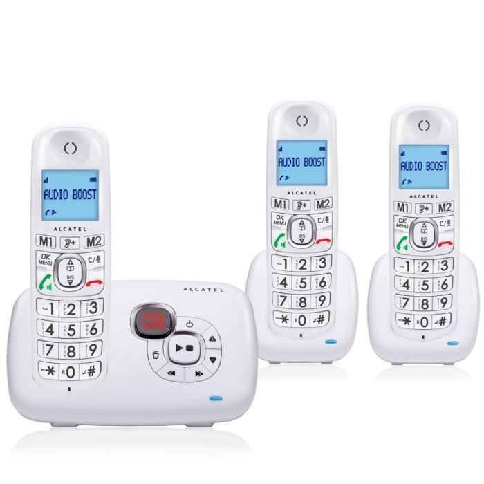 Alcatel Telephone Sans Fil Xl 385 Voice Trio Blanc