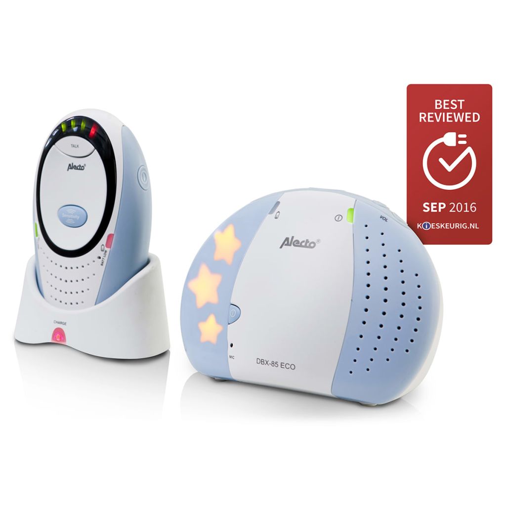 Alecto Dect Interphone Bebe Dbx-85 Eco Blanc Et Bleu