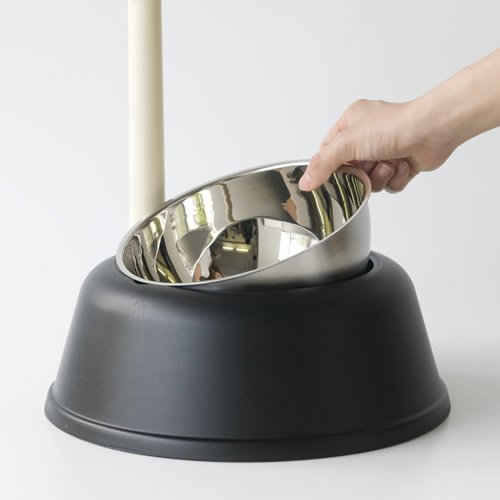 Alessi Lupita Ammi02 B - Gamelle Design Pour Chien En Resine Thermoplastique Et Acier Inoxydable 18 10 Noir