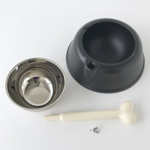 Alessi Lupita Ammi02 B - Gamelle Design Pour Chien En Resine Thermoplastique Et Acier Inoxydable 18 10 Noir