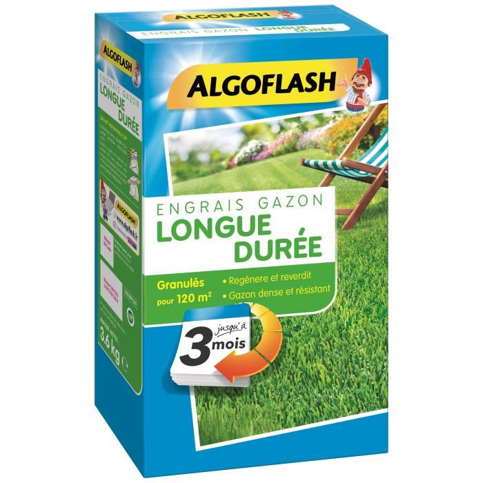 ALGOFLASH Engrais Gazon Longue duree 3 mois 36kg