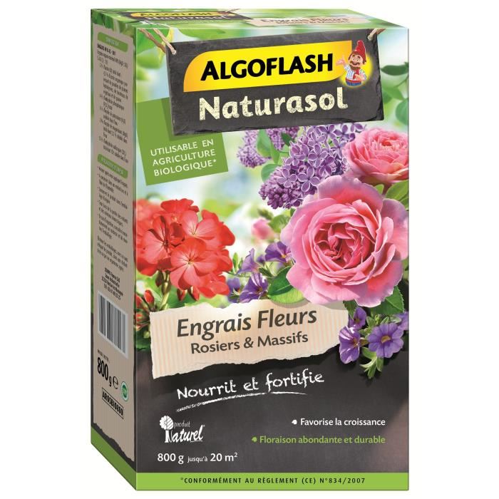 Engrais Pour Rosiers Algoflash Naturasol 800 G Favorise La Croissance Et La Floraison