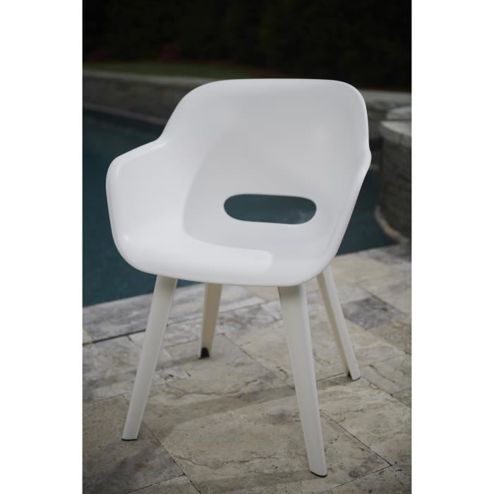 Chaises Dexterieur Akola Keter Blanc Resine Contemporain Robuste Et Leger