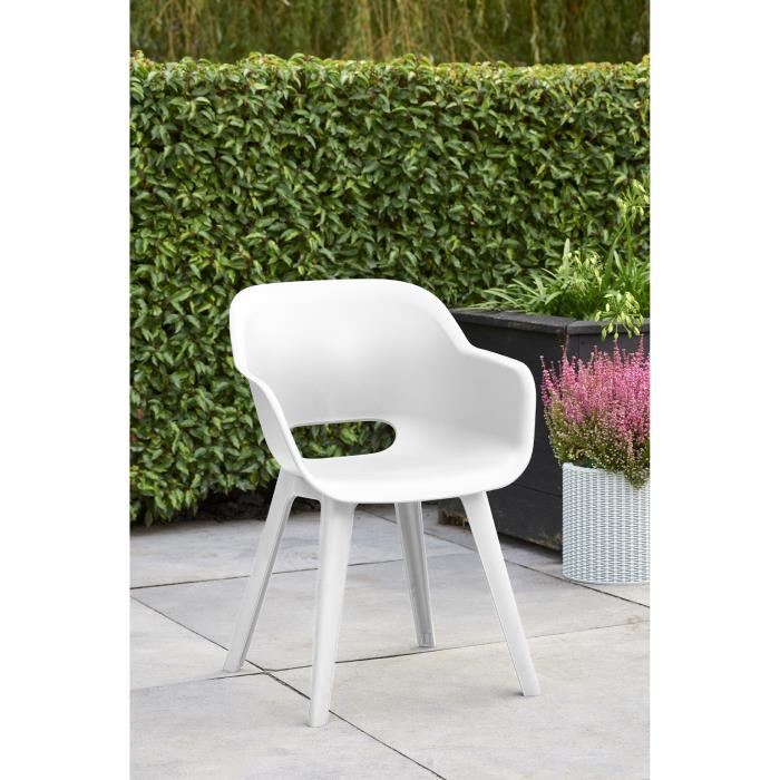 ALLIBERT JARDIN Lot de 2 fauteuils Akola Coque blanc