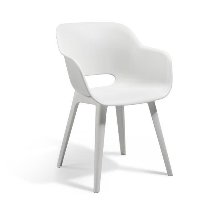 Chaises Dexterieur Akola Keter Blanc Resine Contemporain Robuste Et Leger