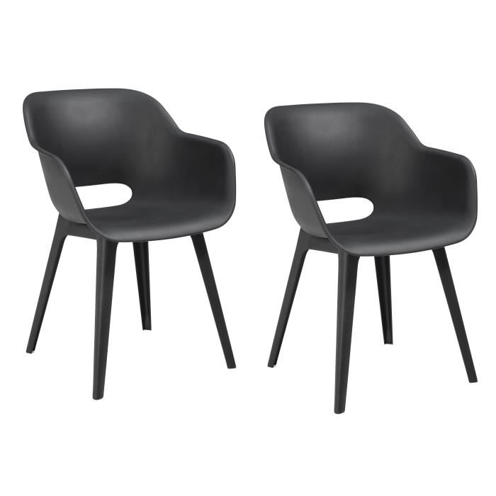 Chaises Dexterieur Akola Keter Lot De 2 Graphite Resine Ergonomique