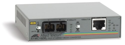 AT MC102XL Convertisseur de media a fibre optique Fast Ethernet 100Base FX 100Base TX SC multi mode RJ 45 jusqua 2 km 1310 nm