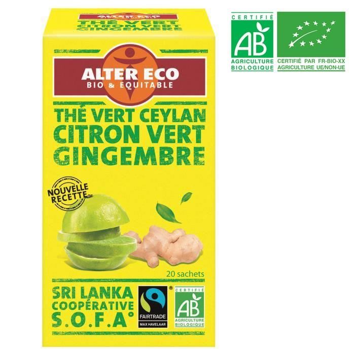 ALTER ECO The Vert Citron Vert Gingembre Bio 40g