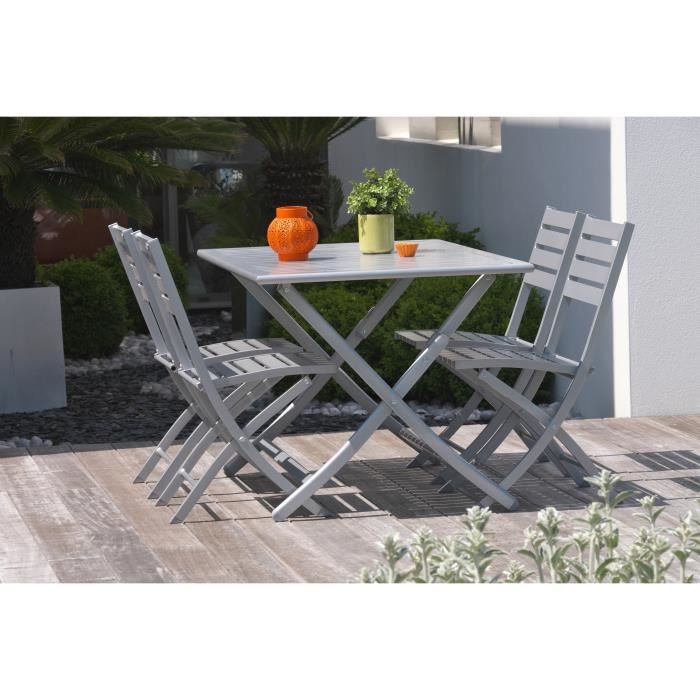 City Garden Table Rectangulaire Pliante Marius En Aluminium Gris Metal