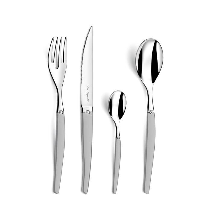 Menagere - Lou Laguiole - Jet - 16 Pieces - Inox Sable - Moderne