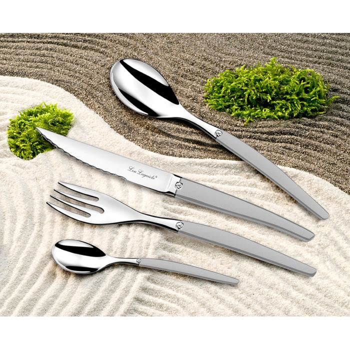 Menagere - Lou Laguiole - Jet - 16 Pieces - Inox Sable - Moderne