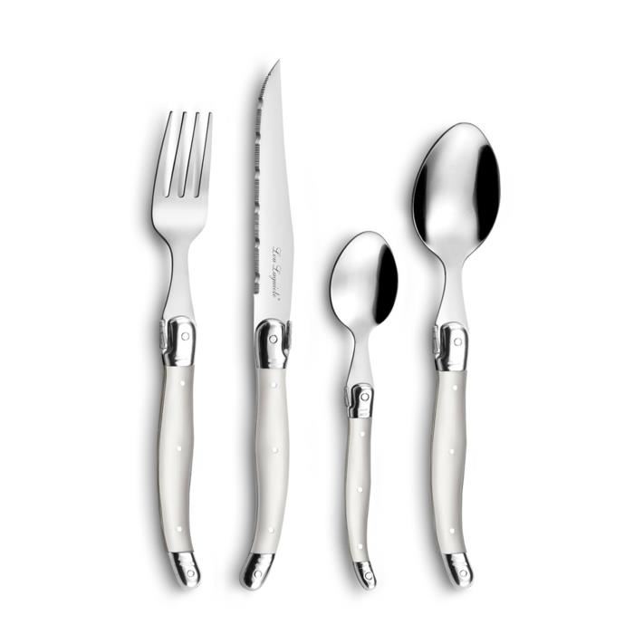 Lou Laguiole Ensemble De Coutellerie 24 Pcs Tradition Perle