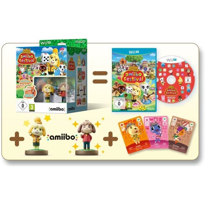 Jeu Nintendo Wii U - Animal Crossing : Amiibo Festival + 3 Cartes Amiibo + 2 Figurines Amiibo