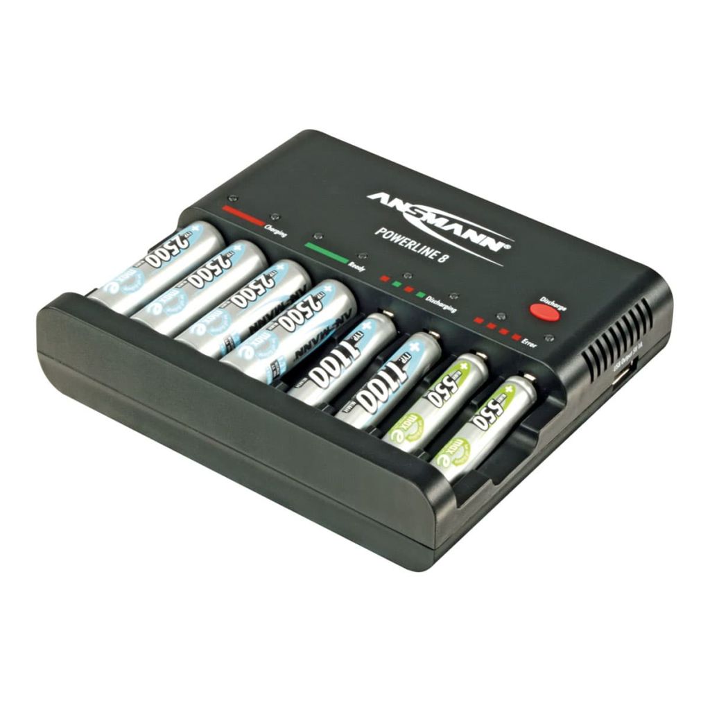 ANSMANN Powerline 8 Chargeur avec fonction de decharge pour 1 a 8 piles recharge