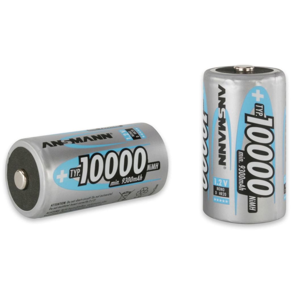 Ansmann Piles Batteries Rechargeables Mono D Hr20 2 Pcs 10000 Mah 5030642