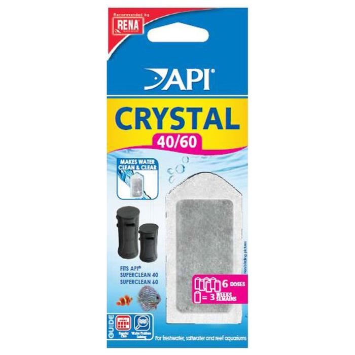 Rena Api Cartouches Crystal 40/60 pour Filtre SuperClean - Rena API - x6