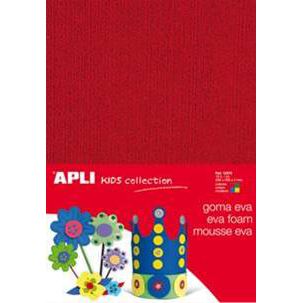 APLI Pochette 4 feuilles mousse caoutchouc - effet serviette couleurs assorties