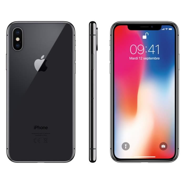 Apple - Iphone X - 256 Go - Reconditionne - Tres Bon État - Gris Sideral