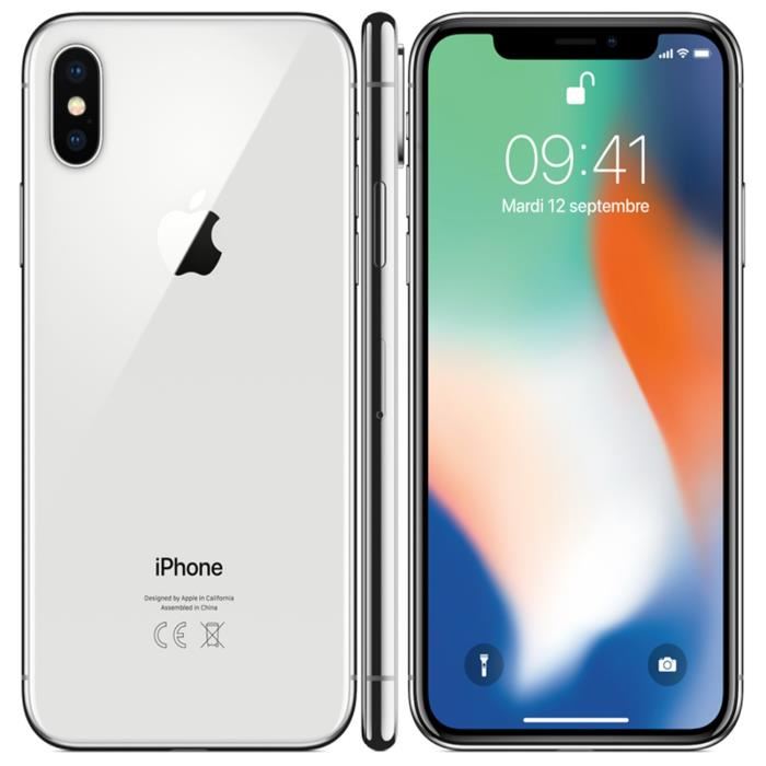 Apple - Iphone X - 64 Go - Reconditionne - Tres Bon État - Argent
