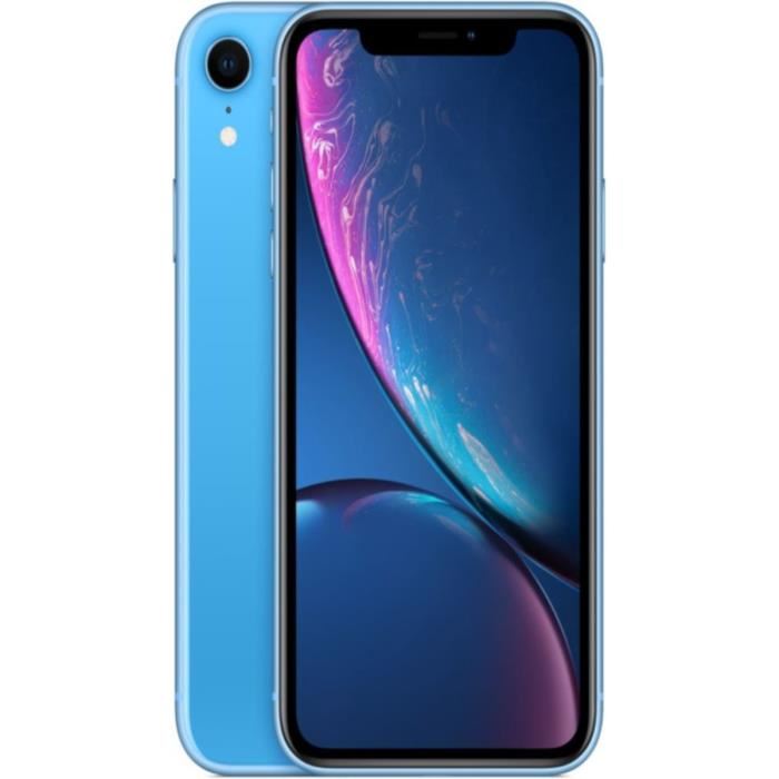 Apple Iphone Xr - Smartphone - Double Sim - 4g Lte Advanced - 64 Go - Gsm - 6.1  - 1792 X 828 Pixels (326 Ppi) - Liquid Retina Hd Display - 12 Mp (camera Avant 7 Mp) - Bleu