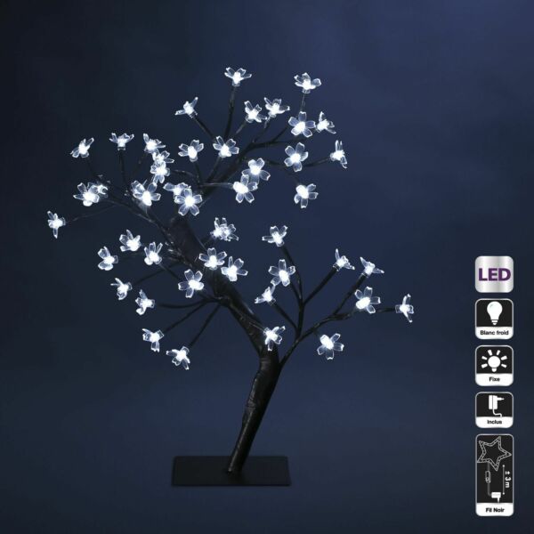 Arbre lumineux decoratif Prunus 48 LED Lumiere blanche