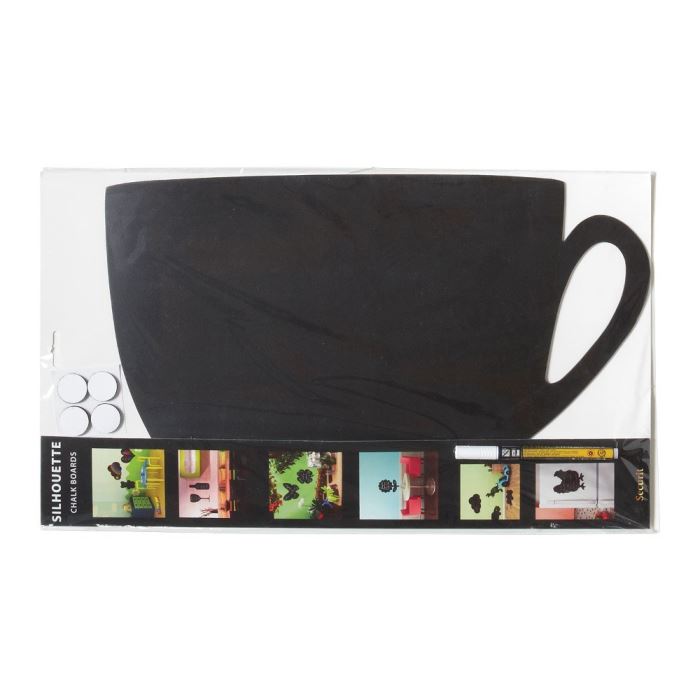 Ardoise Silhouette Tasse Feutre Craie Blanc
