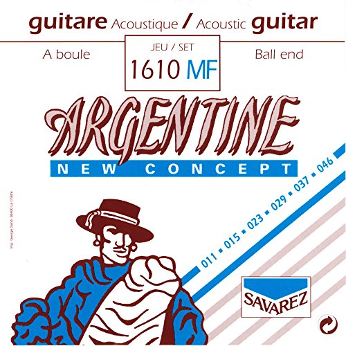 Savarez 1610MF - Jeu de cordes acoustiques Jazz a boule Argentine Light (11-15-23-29-37-46)