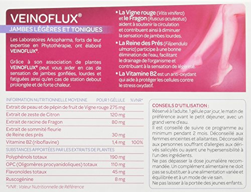 ARKOPHARMA VEINOFLUX JAMBES LEGERES ET TONIQUES 30 GELULES