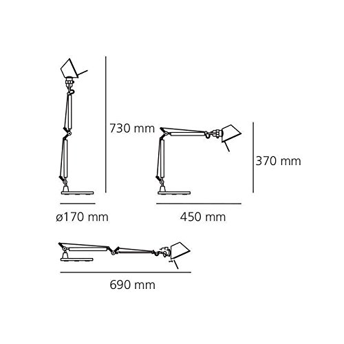 Artemide Tolomeo Micro Tavolo, Blanc - Avec Pied De Lampe