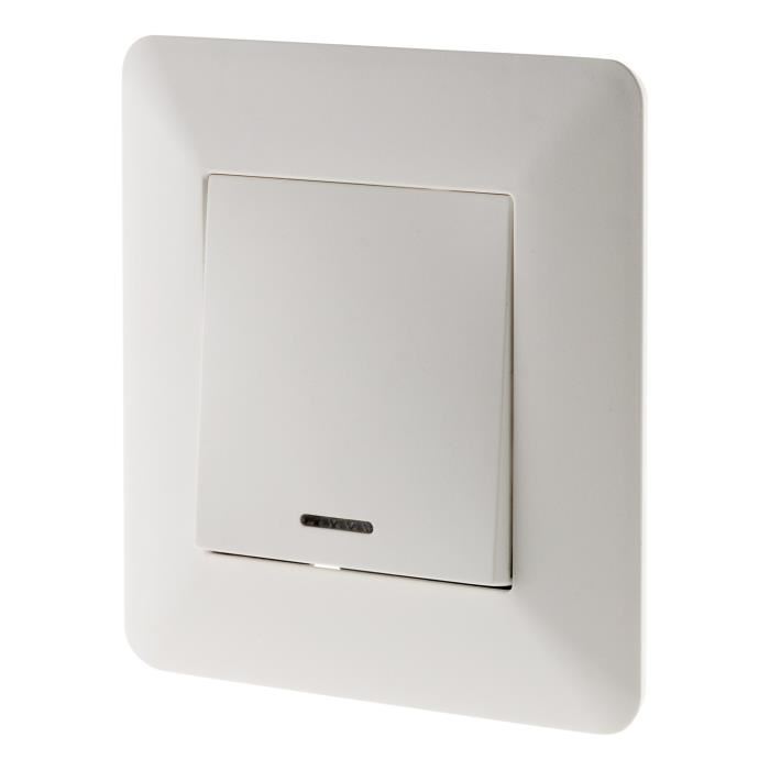 Bouton Poussoir A Voyant 10a Blanc Artezo Zenitech