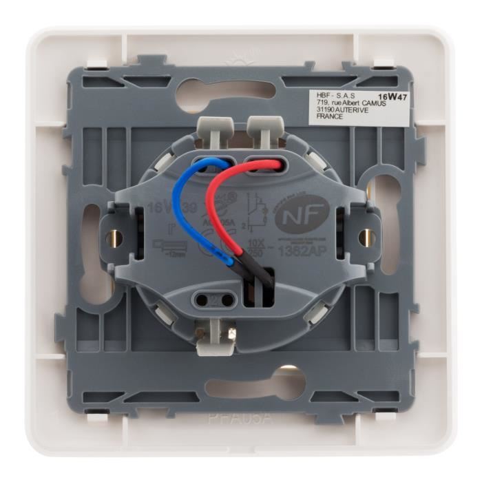Bouton Poussoir A Voyant 10a Blanc Artezo Zenitech