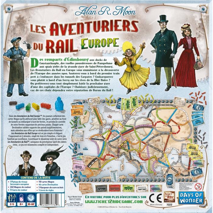 Days Of Wonder | Les Aventuriers Du Rail : Europe | Unbox Now | Jeu De Societe | À Partir De 8 Ans | Compatible Avec Alexa