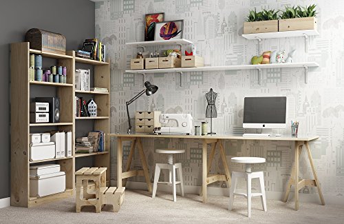 Plateau De Bureau En Pin Massif 120 X 60 X 18 Cm