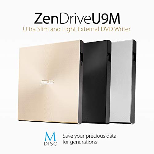Asus ZenDrive U9M SDRW-08U9M-U - Lecteur de disque - DVD±RW (±R DL) - 8x/8x - USB 2.0 - externe - or