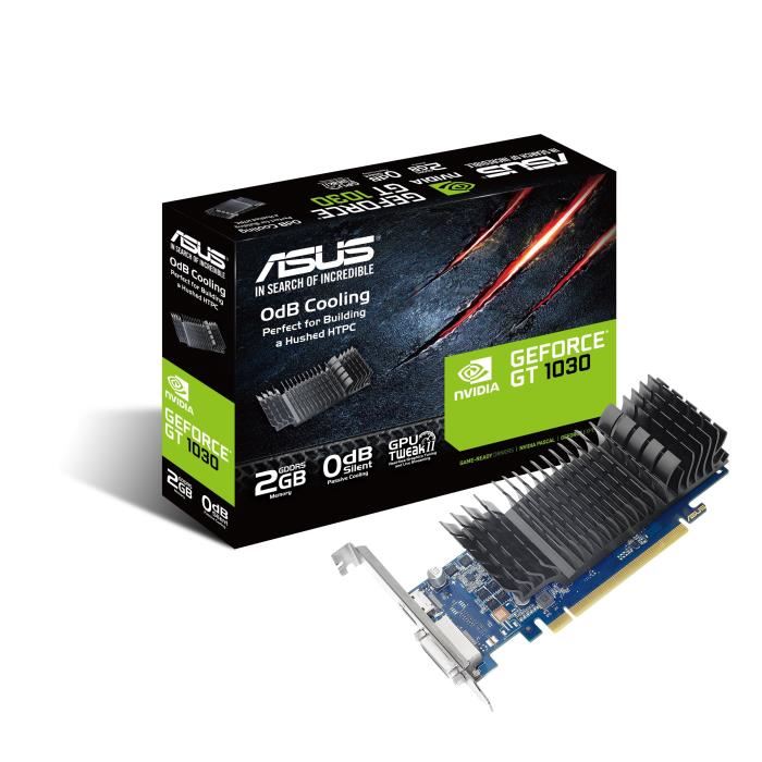 Asus Carte Graphique Geforcea® Gt 1030 0db Silent 2 Go Gddr5