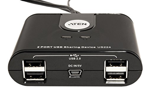 Commutateur Usb - Aten - Us224 - 2 Ports - Partage De Peripheriques - Noir