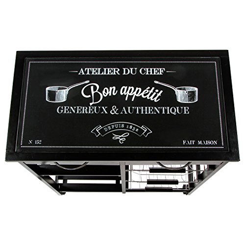 Desserte De Cuisine Gustaf - Atmosphera - Noir - Roulant - Contemporain - Design