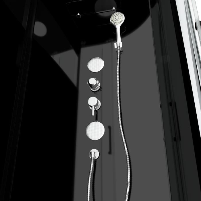 Cabine De Douche Black Mirror 2 Ronde Noir 90 X 90 X 220 Cm