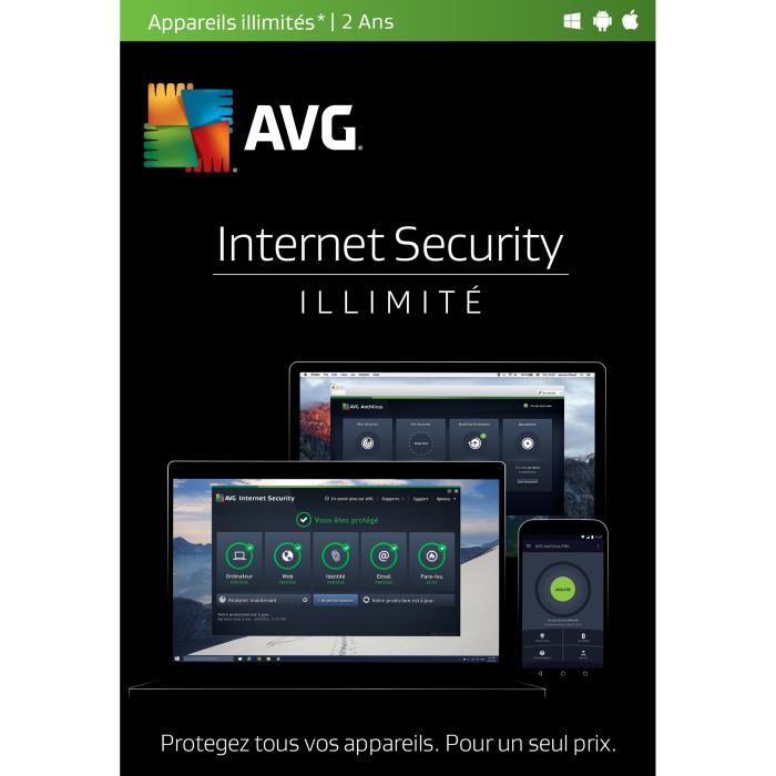 AVG Internet Security (Appareils illimites - 2 Ans)