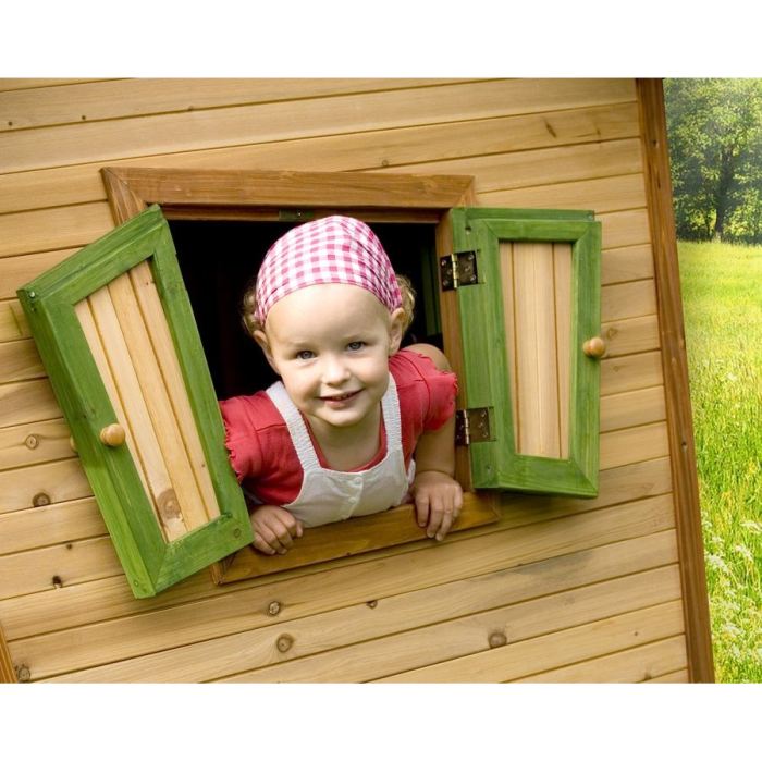 Maisonnette En Bois Robin Avec Toboggan Rouge Pour Enfants | Axi