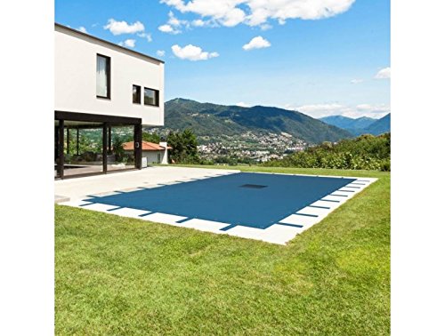 Tecplast Bache Piscine Rectangulaire - 6x10 M - Couverture Piscine Dhivernage Po155rg Avec Filet Decoulement Central