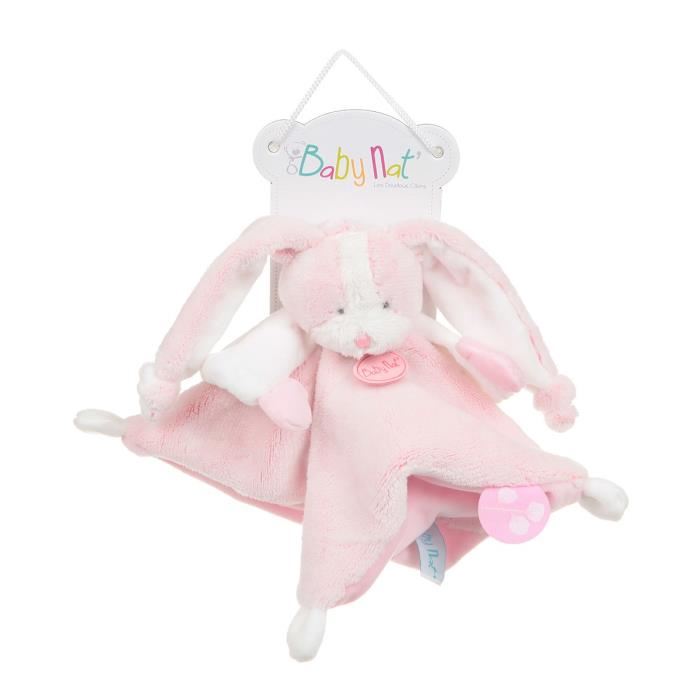 Baby Nat Babynat - Doudou Lapin Les Toudoux Plat Rose Cape Blanche Bn0271