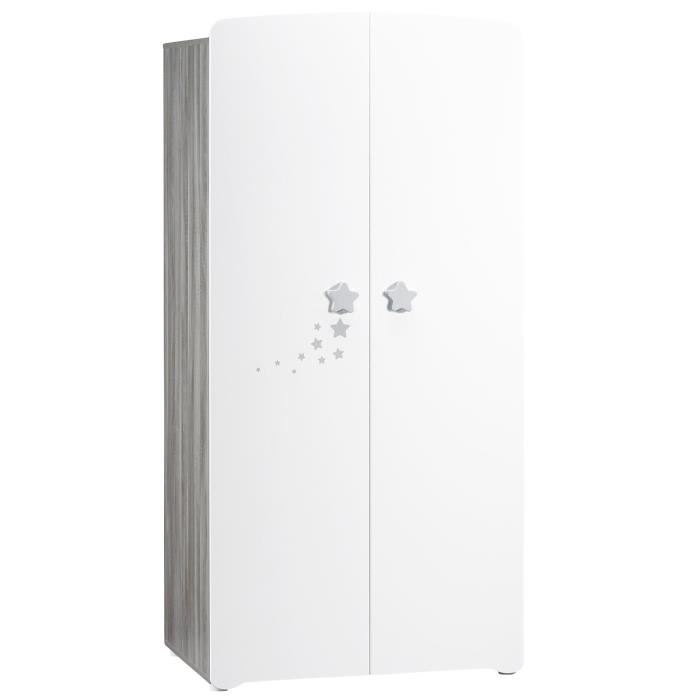 Armoire Bebe Nao Mdf Blanc 2 Portes 85 X 175 X 56 Cm Baby Price