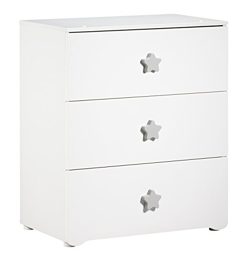 BABY PRICE Commode a langer 3 tiroirs Boutons etoile gris New Basic