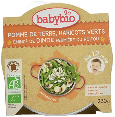 Assiette Menu Haricots Verts Et Emince De Dinde Bio - Babybio