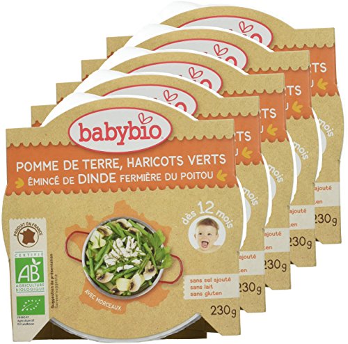 Assiette Menu Haricots Verts Et Emince De Dinde Bio - Babybio