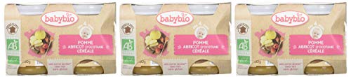 Babybio - Petit Pot Bebe Pomme Abricot Cereale - Bio - 2x130g - Des 4 Mois