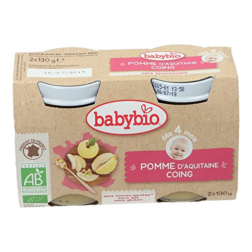 Babybio Petit Pot Bebe Pomme Coing Bio 2x130g Des 4 Mois